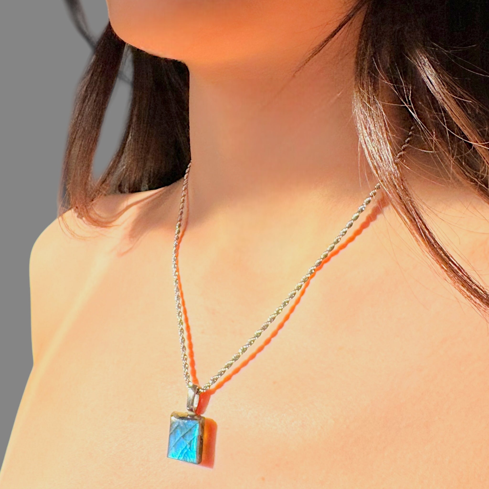 Collana labradorite  15x13mm Sharifa Crystals